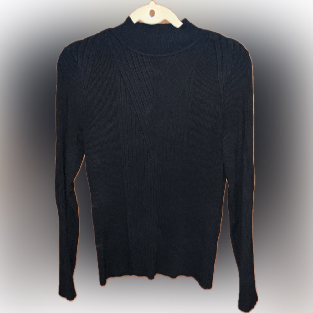 INC International Concepts Size XL Rib Knit Sweater in black